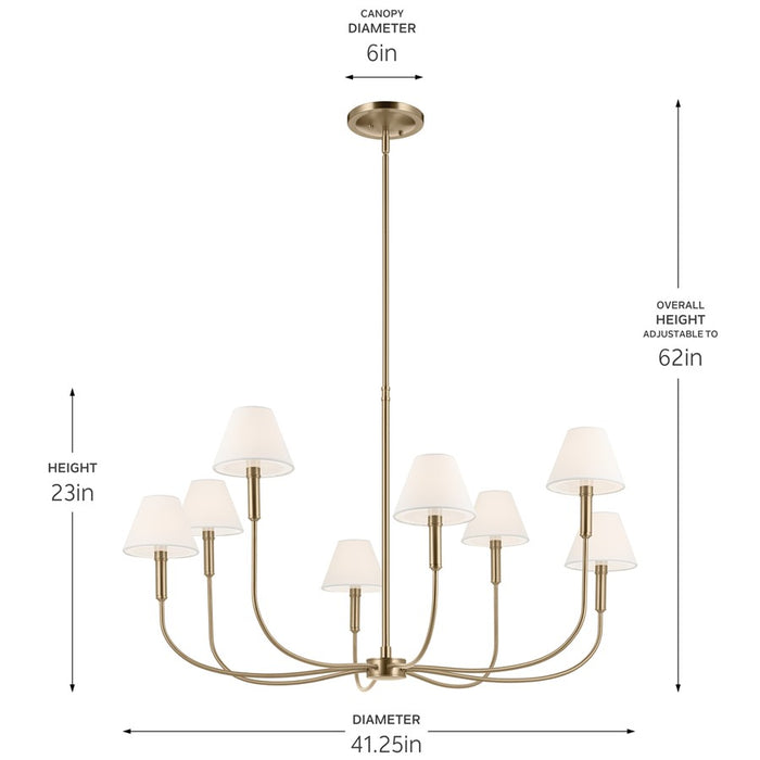 Kichler Eadie 41.25" 8 Light Chandelier, Champagne Bronze