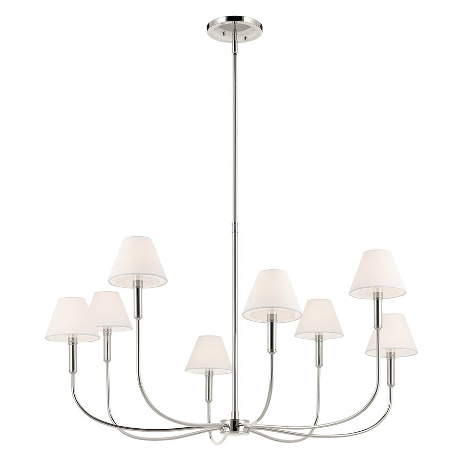 Kichler Eadie 41.25" 8 Light Chandelier, Polished Nickel - 52769PN