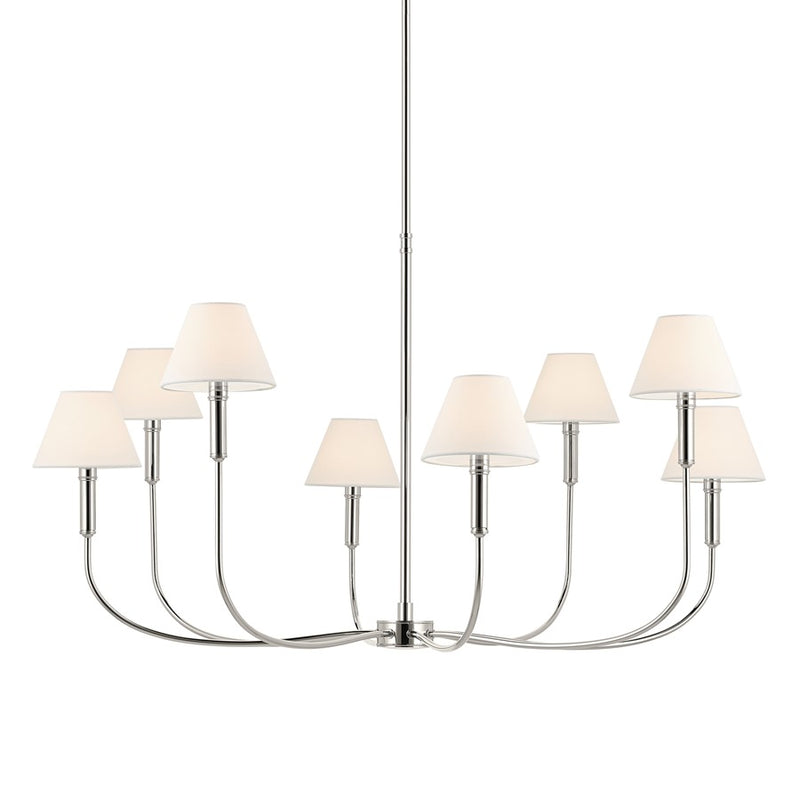 Kichler Eadie 41.25" 8 Light Chandelier, Polished Nickel