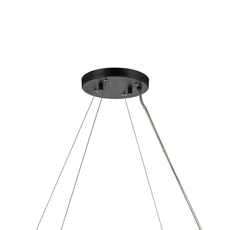 Kichler Harpin 37.75" 6 Light 1 Tier Chandelier, Black/Clear Glass