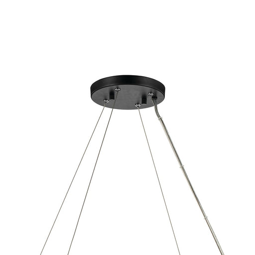 Kichler Harpin 37.75" 6 Light 1 Tier Chandelier, Black/Clear Glass