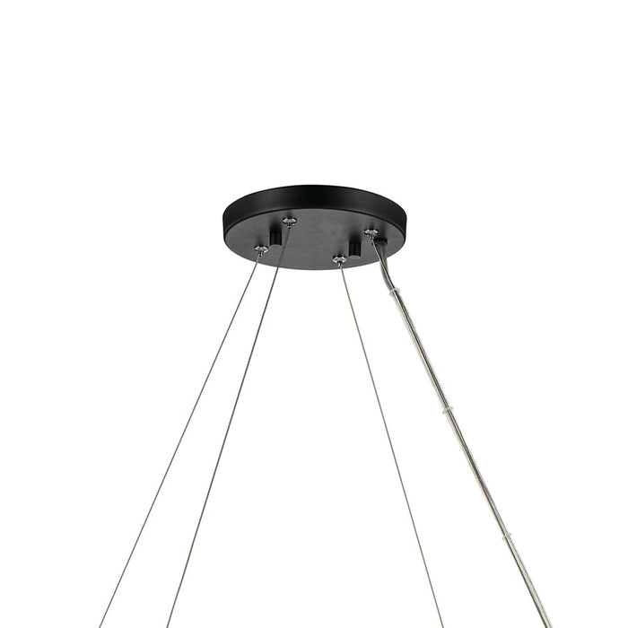 Kichler Harpin 37.75" 6 Light 1 Tier Chandelier, Black/Clear Glass