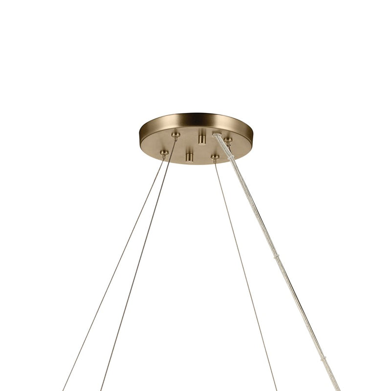 Kichler Harpin 37.75" 6 Light Chandelier, Champagne Bronze/Clear