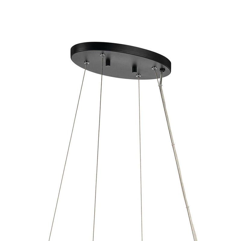 Kichler Harpin 52.5" 8Lt Linear Chandelier/Oval Pendant, Black/Clear