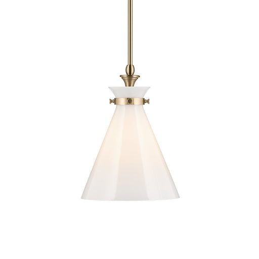 Kichler Laria 10.5" 1 Light Pendant, Champagne Bronze/Opal Glass