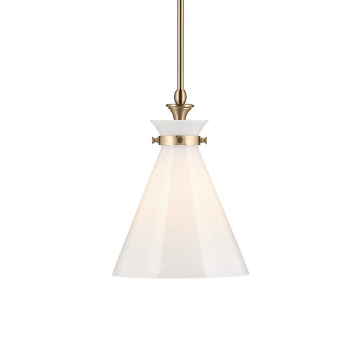 Kichler Laria 10.5" 1 Light Pendant, Champagne Bronze/Opal Glass