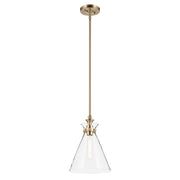 Kichler Laria 10.5" 1 Light Pendant, Champagne Bronze/Clear Glass - 52774CPZCLR