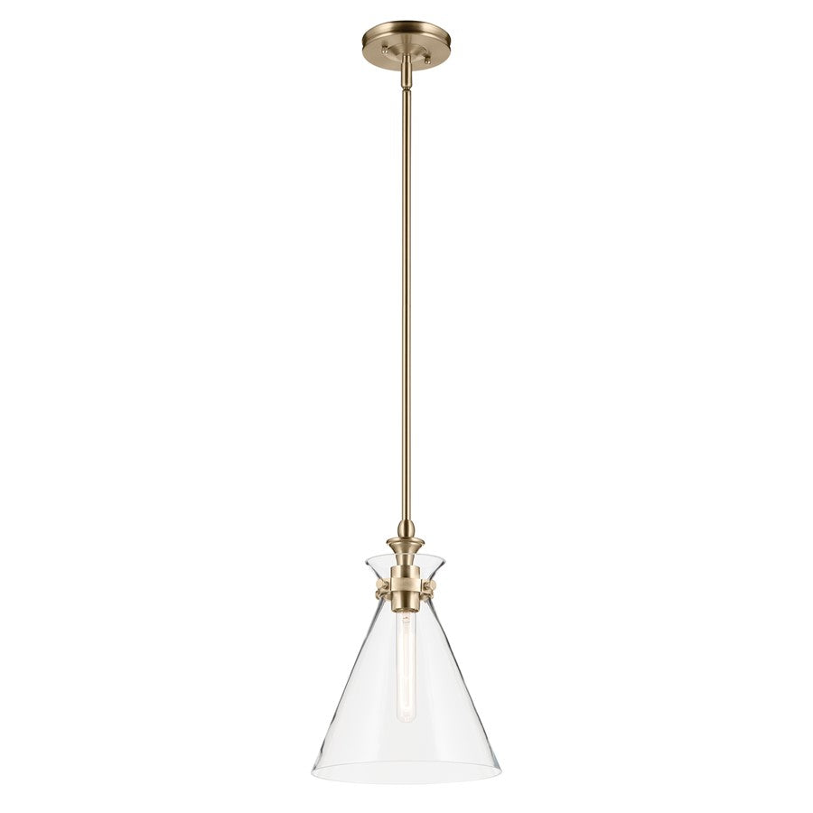 Kichler Laria 10.5" 1 Light Pendant, Champagne Bronze/Clear Glass - 52774CPZCLR
