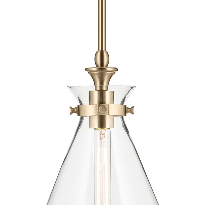 Kichler Laria 10.5" 1 Light Pendant, Champagne Bronze/Clear Glass