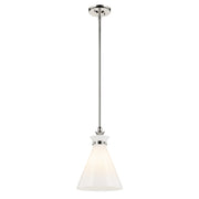 Kichler Laria 10.5" 1 Light Pendant, Polished Nickel/Opal Glass - 52774PN