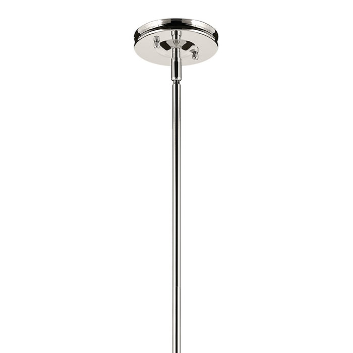 Kichler Laria 10.5" 1 Light Pendant, Polished Nickel/Opal Glass