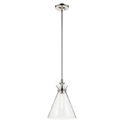 Kichler Laria 10.5" 1 Light Pendant, Polished Nickel/Clear Glass - 52774PNCLR