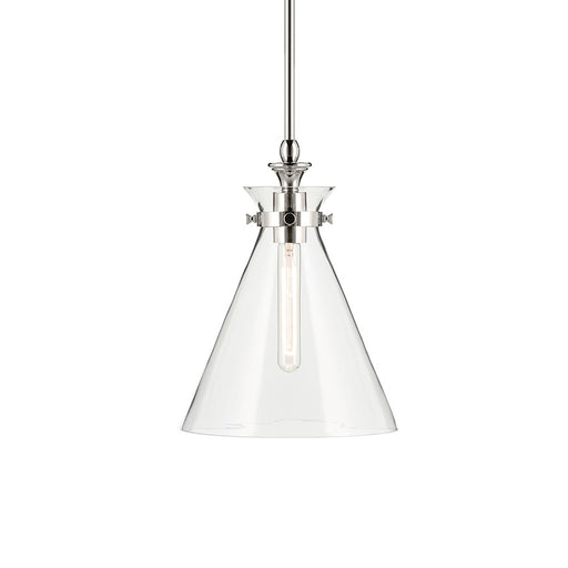 Kichler Laria 10.5" 1 Light Pendant, Polished Nickel/Clear Glass