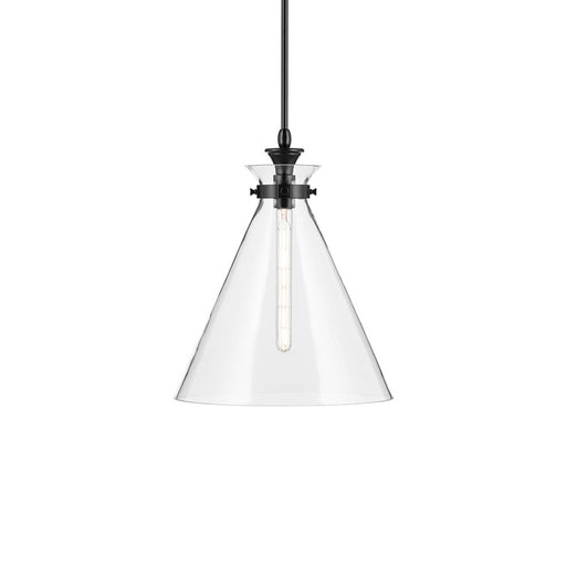 Kichler Laria 16" 1 Light Pendant, Black/Clear Glass