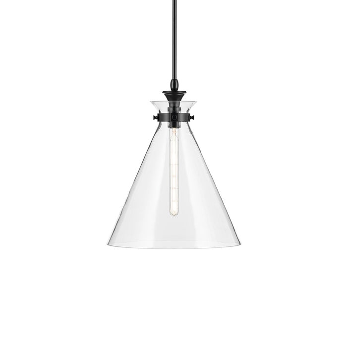 Kichler Laria 16" 1 Light Pendant, Black/Clear Glass