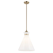 Kichler Laria 16" 1 Light Pendant, Champagne Bronze/Opal Glass - 52775CPZ