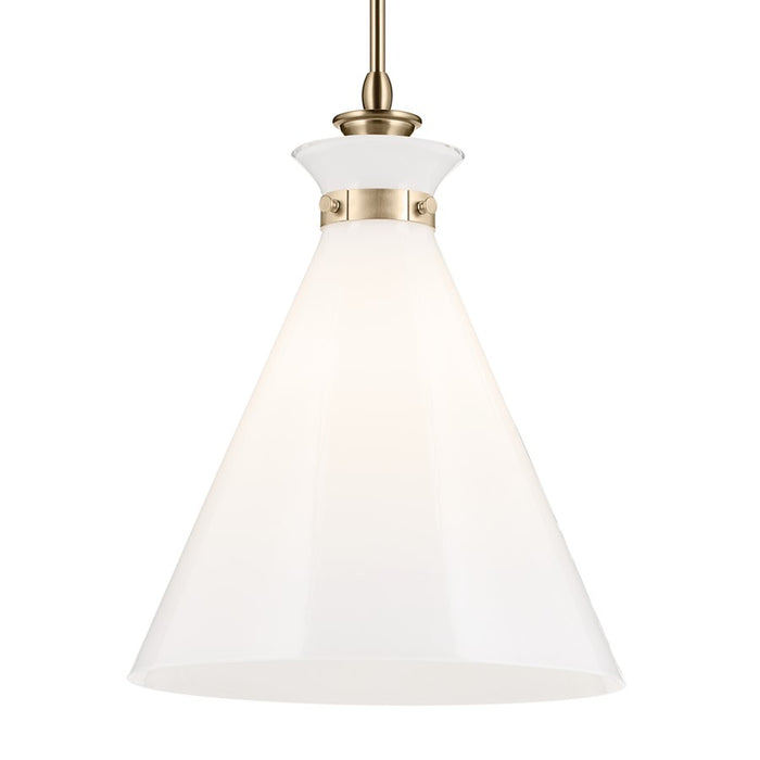 Kichler Laria 16" 1 Light Pendant, Champagne Bronze/Opal Glass