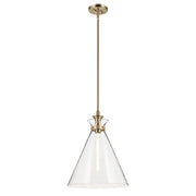 Kichler Laria 16" 1 Light Pendant, Champagne Bronze/Clear Glass - 52775CPZCLR