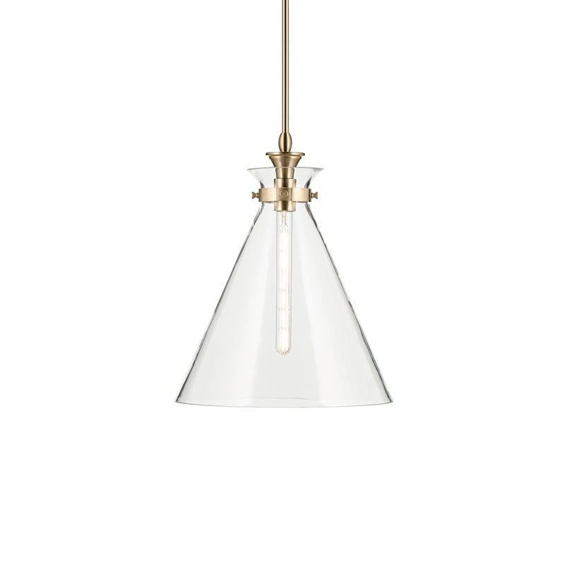 Kichler Laria 16" 1 Light Pendant, Champagne Bronze/Clear Glass