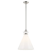 Kichler Laria 16" 1 Light Pendant, Polished Nickel/Opal Glass - 52775PN