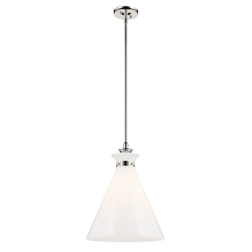 Kichler Laria 16" 1 Light Pendant, Polished Nickel/Opal Glass - 52775PN