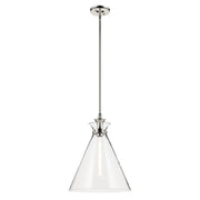 Kichler Laria 16" 1 Light Pendant, Polished Nickel/Clear Glass - 52775PNCLR