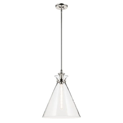 Kichler Laria 16" 1 Light Pendant, Polished Nickel/Clear Glass - 52775PNCLR