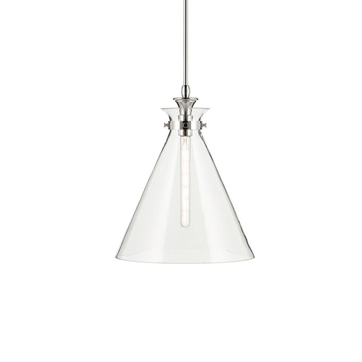 Kichler Laria 16" 1 Light Pendant, Polished Nickel/Clear Glass