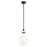 Kichler Laria 9.75" 1 Light Pendant, Black/Opal Glass - 52776BK