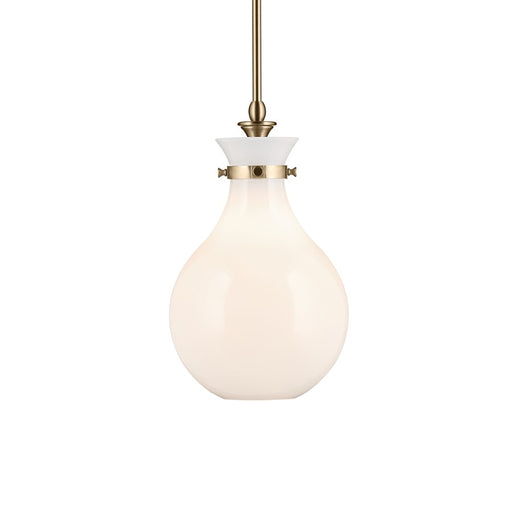 Kichler Laria 9.75" 1 Light Pendant, Champagne Bronze/Opal Glass