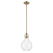 Kichler Laria 9.75" 1 Light Pendant, Champagne Bronze/Clear Glass - 52776CPZCLR