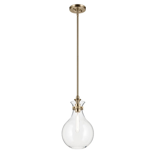 Kichler Laria 9.75" 1 Light Pendant, Champagne Bronze/Clear Glass - 52776CPZCLR