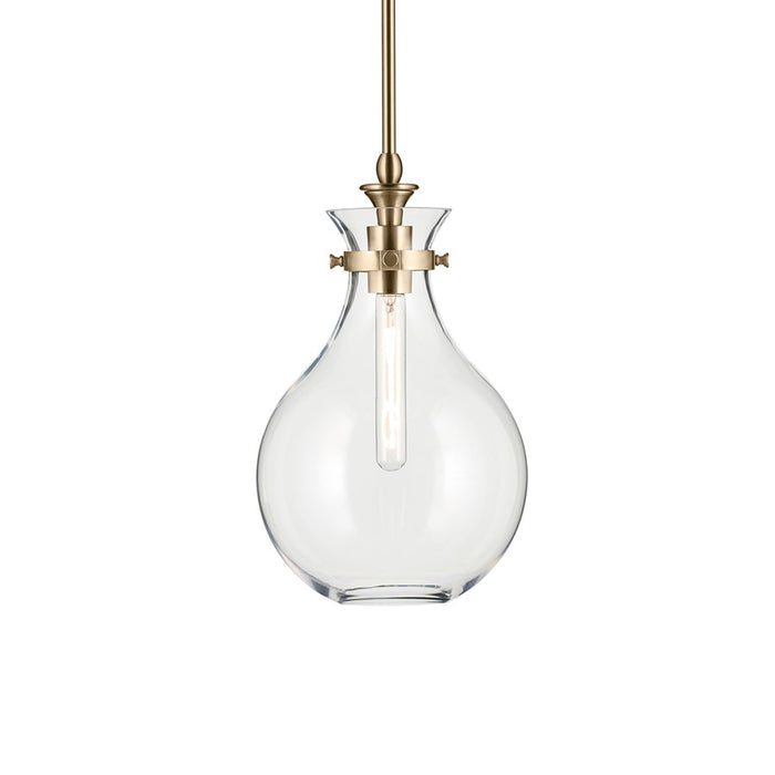 Kichler Laria 9.75" 1 Light Pendant, Champagne Bronze/Clear Glass
