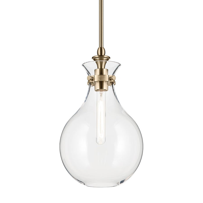 Kichler Laria 9.75" 1 Light Pendant, Champagne Bronze/Clear Glass