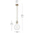 Kichler Laria 9.75" 1 Light Pendant, Champagne Bronze/Clear Glass