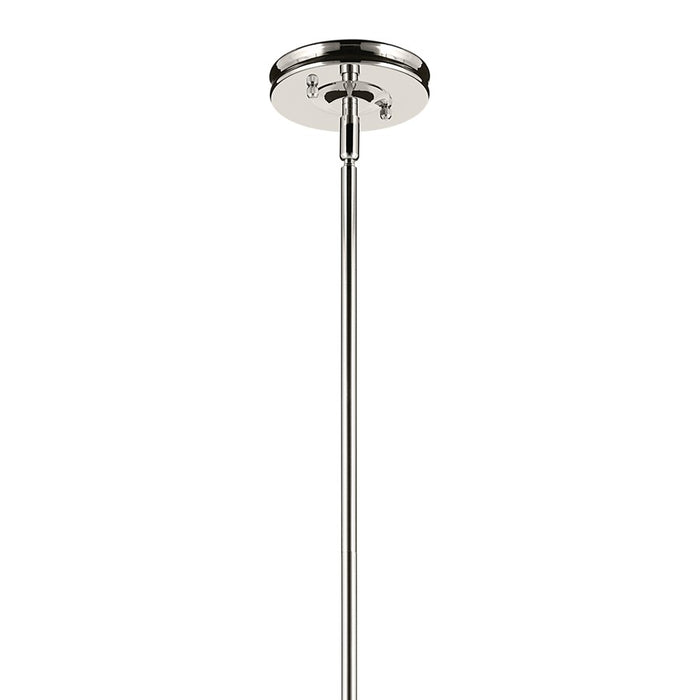 Kichler Laria 9.75" 1 Light Pendant, Polished Nickel/Opal Glass