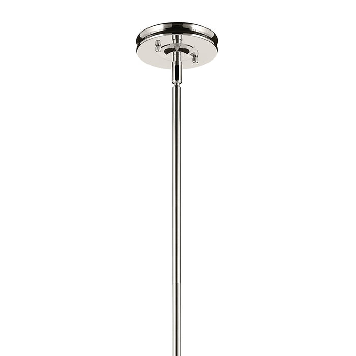 Kichler Laria 9.75" 1 Light Pendant, Polished Nickel/Clear Glass
