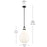 Kichler Laria 14" 1 Light Pendant, Black/Opal Glass