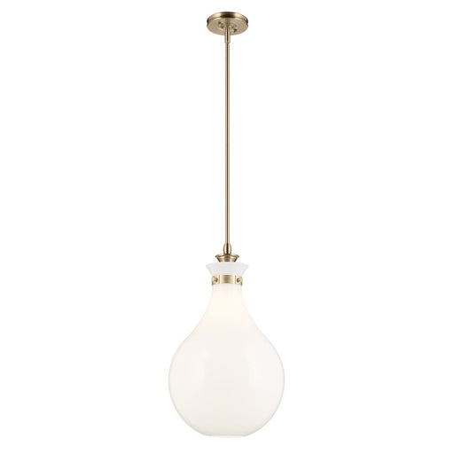 Kichler Laria 14" 1 Light Pendant, Champagne Bronze/Opal Glass - 52777CPZ