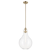 Kichler Laria 14" 1 Light Pendant, Champagne Bronze/Clear Glass - 52777CPZCLR