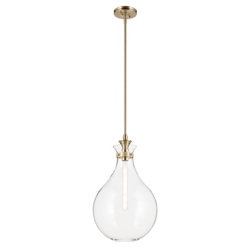 Kichler Laria 14" 1 Light Pendant, Champagne Bronze/Clear Glass - 52777CPZCLR