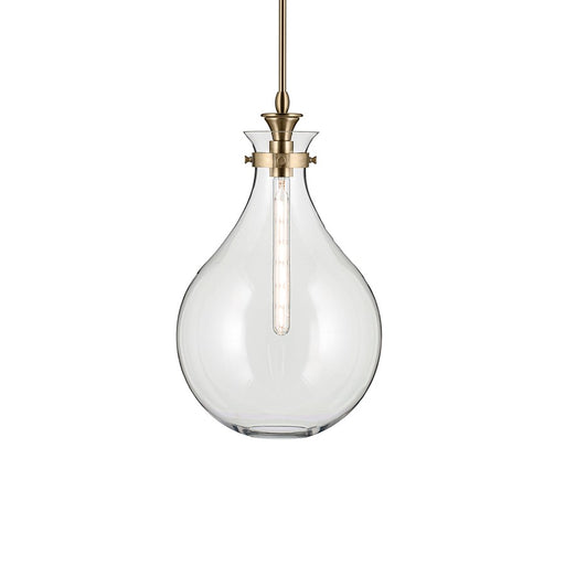 Kichler Laria 14" 1 Light Pendant, Champagne Bronze/Clear Glass