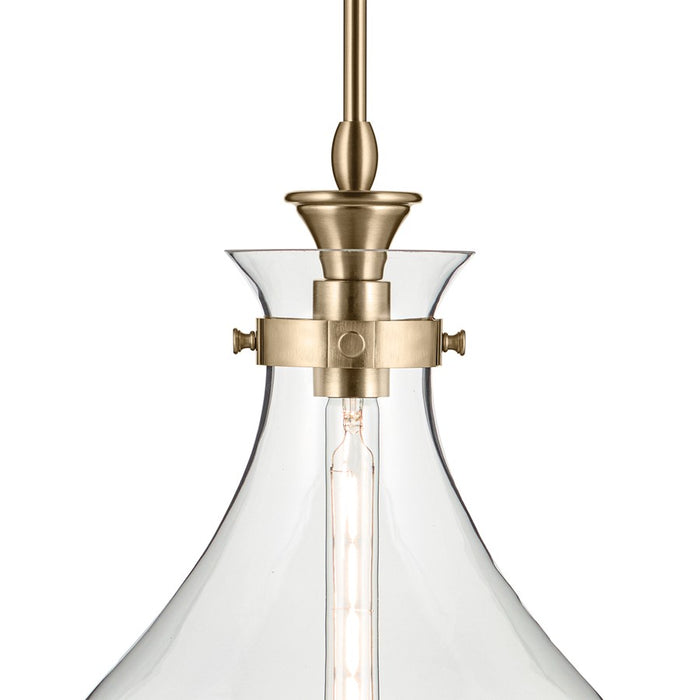 Kichler Laria 14" 1 Light Pendant, Champagne Bronze/Clear Glass