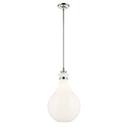 Kichler Laria 14" 1 Light Pendant, Polished Nickel/Opal Glass - 52777PN