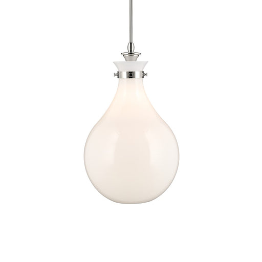 Kichler Laria 14" 1 Light Pendant, Polished Nickel/Opal Glass