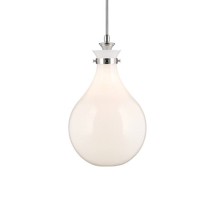 Kichler Laria 14" 1 Light Pendant, Polished Nickel/Opal Glass