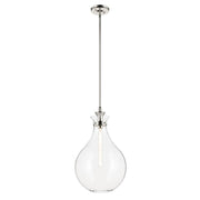 Kichler Laria 14" 1 Light Pendant, Polished Nickel/Clear Glass - 52777PNCLR