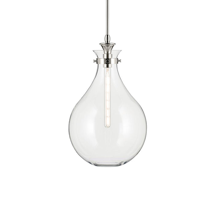 Kichler Laria 14" 1 Light Pendant, Polished Nickel/Clear Glass