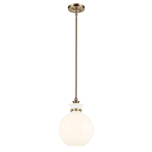 Kichler Laria 10.25" 1 Light Pendant, Champagne Bronze/Opal Glass - 52778CPZ