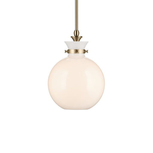 Kichler Laria 10.25" 1 Light Pendant, Champagne Bronze/Opal Glass